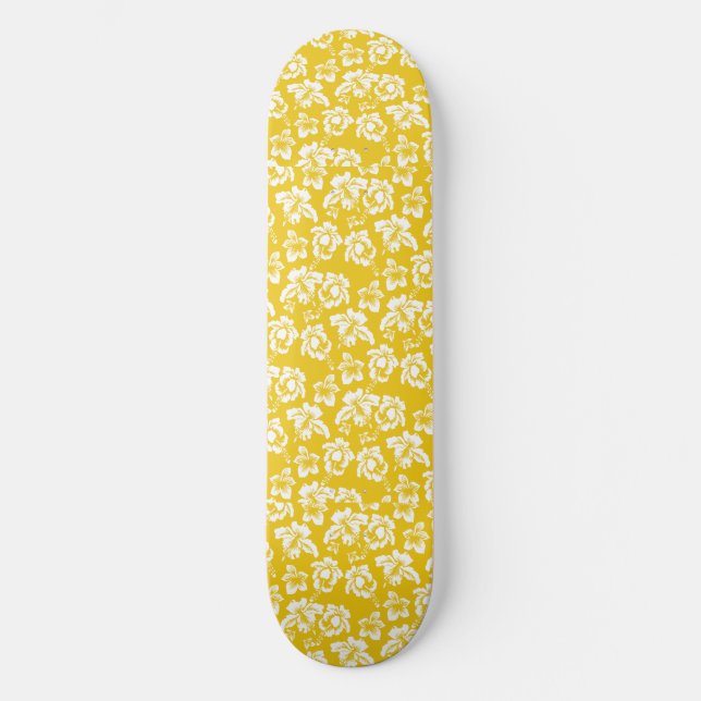 Skateboard Fleur Jaune hawaïenne (Recto)
