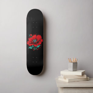 Skateboard Fleur Mignonne Rouge