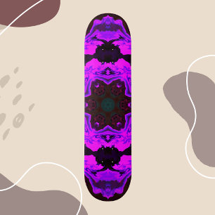 Skateboard Fleur psychédélique hippie violet