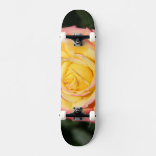Skateboard Fleur rose rose jaune chaud