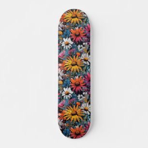 Skateboard Fleur sauvage coloré éclatant Imprimer