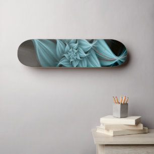 Skateboard Fleur Turquoise Magnifique Fractale