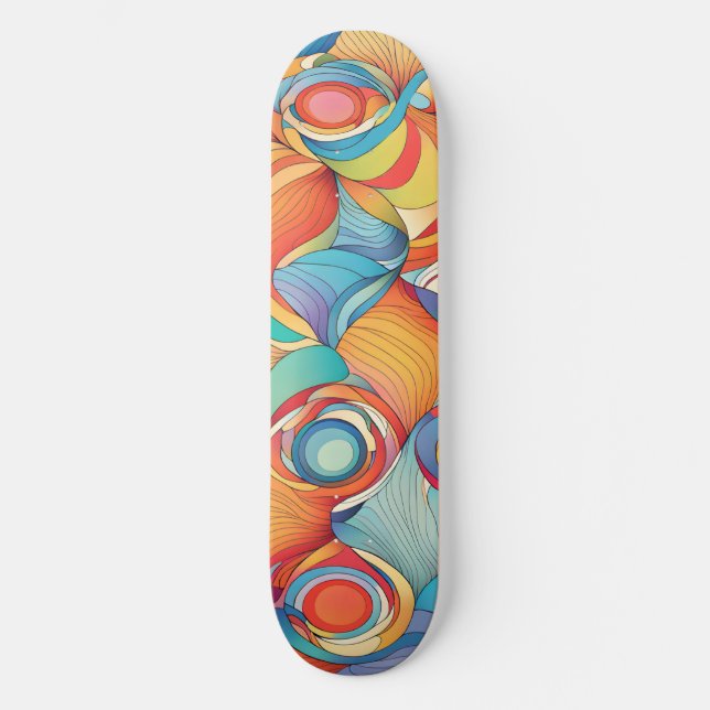 Skateboard Fleurs Abstraites (Recto)