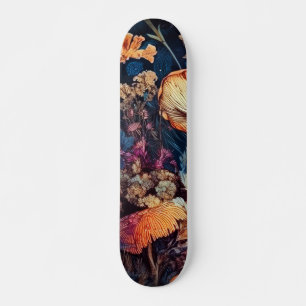 Skateboard Fleurs art nature