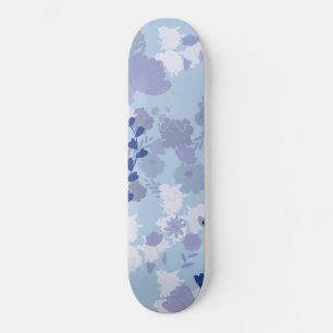 Skateboard Fleurs Bleues
