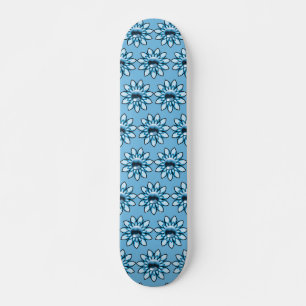 Skateboard Fleurs bleues