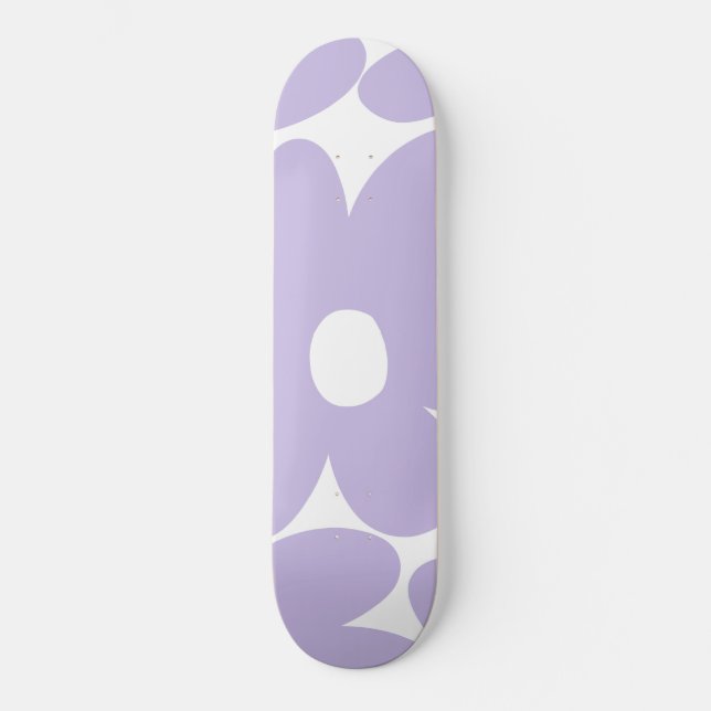 Skateboard Fleurs de marguerite rétro en lavande #1 #floral # (Recto)