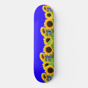 Skateboard Fleurs de soleil - Liberté Ukraine Paix drapeau uk