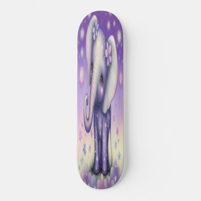 Skateboard Fleurs filles bébé éléphant (Recto)
