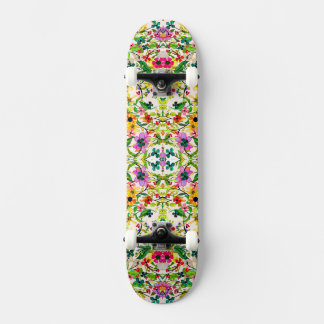 Skateboard Fleurs florales printanières jolies et colorées