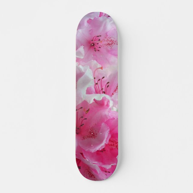 Skateboard Fleurs florales roses tombées (Devant)