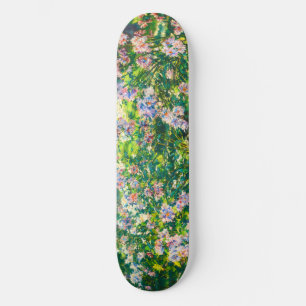 Skateboard Fleurs jolies vintages Illustration Fleurs blanche