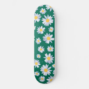 Skateboard Fleurs marguerites blanches de classe design botan