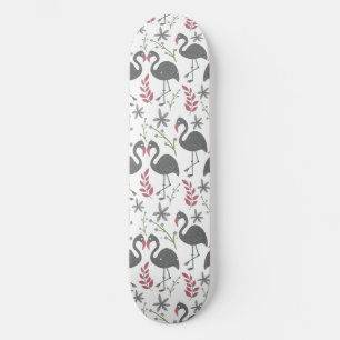 Skateboard Fleurs motifs roses flamingo sans coutures, feuill