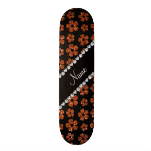 Skateboard Fleurs oranges personnalisées de parties