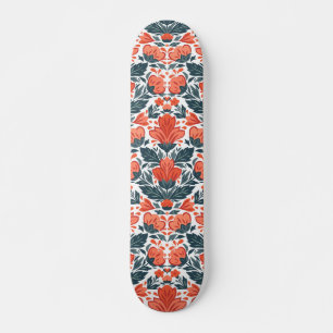 Skateboard Fleurs rouges décoratives