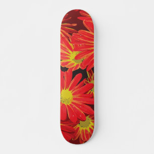 Skateboard Fleurs rouges et jaunes 1