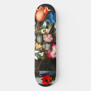 Skateboard Fleurs vintages en verre par Ambrosius Bosschaer