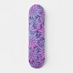 Skateboard Fleurs violettes amusantes