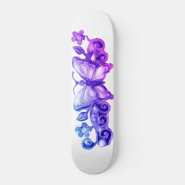Skateboard Floral Butterfly (Recto)