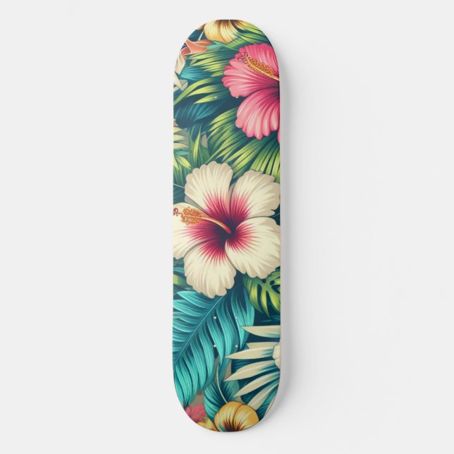 Skateboard Floral hawaïen/tropical (Recto)
