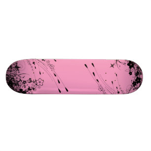 Skateboard floral rose