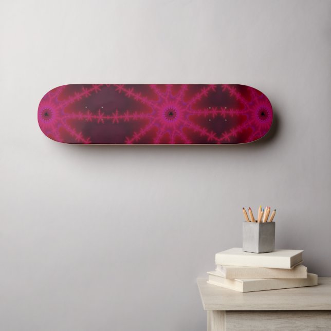Skateboard Fluorescent Pink Fractal Starfish Art Abstrait (Art mural (Horz))