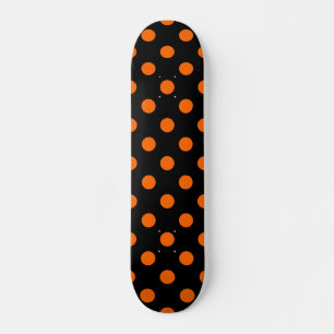 Skateboard Fond noir pois orange