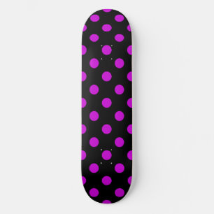 Skateboard Fond noir pois violets