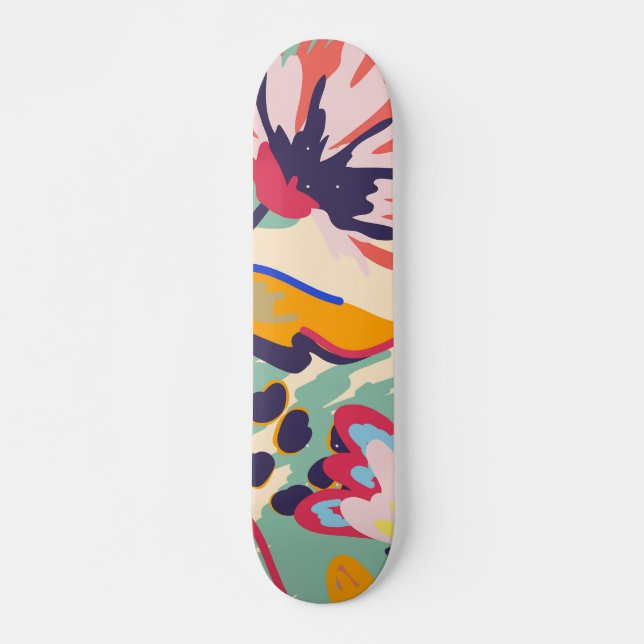 Skateboard Forêt et rose (Devant)