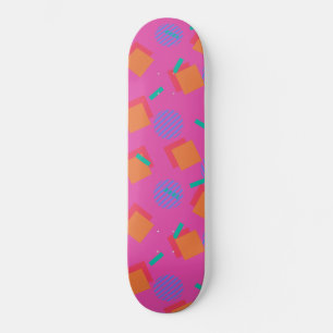 Skateboard Formes géométriques de conception Memphis roses 