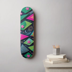 Skateboard Formes géométriques vives avec Parties scintillant