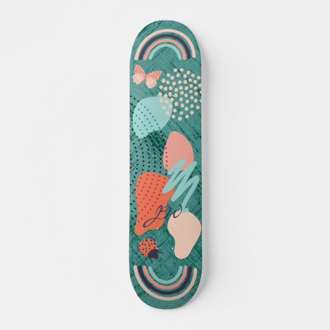 Skateboard Formes modernes Girl Rainbow Monogramme (Devant)