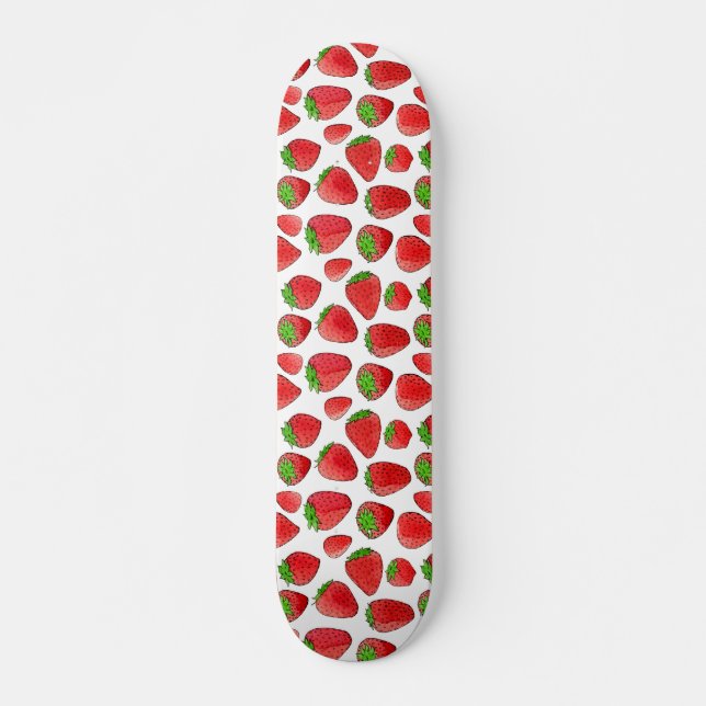 Skateboard Fraise d'aquarelle (Devant)