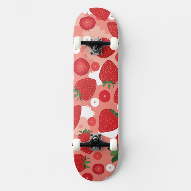 Skateboard Fraise - planche à roulettes (Recto)
