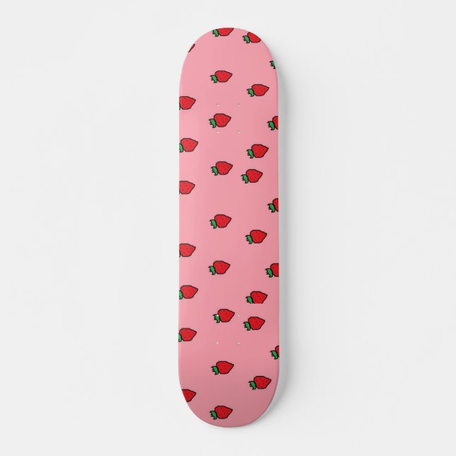 Skateboard Fraises - customisées (Devant)
