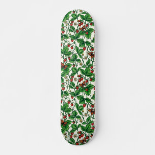 Skateboard Fraises sauvages sur blanc