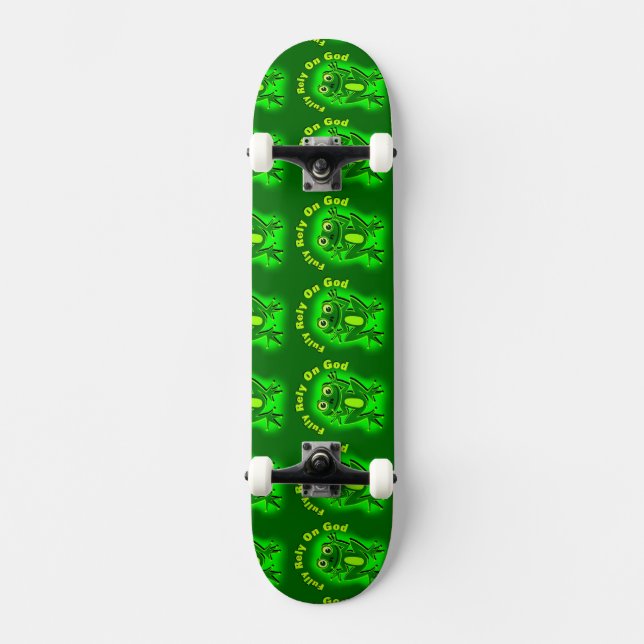 Skateboard FROG Pleinement confiance en Dieu (Recto)