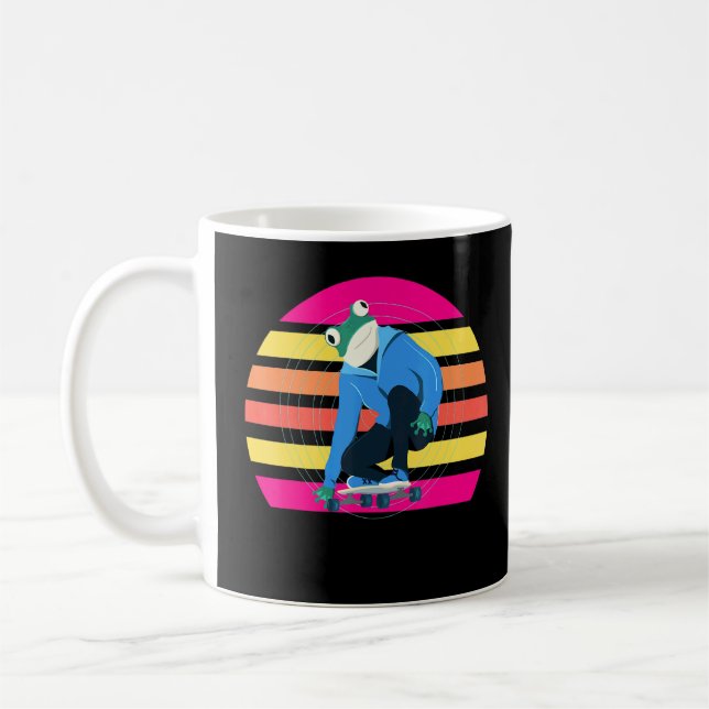 Skateboard Frog Sunset  Coffee Mug (Left)
