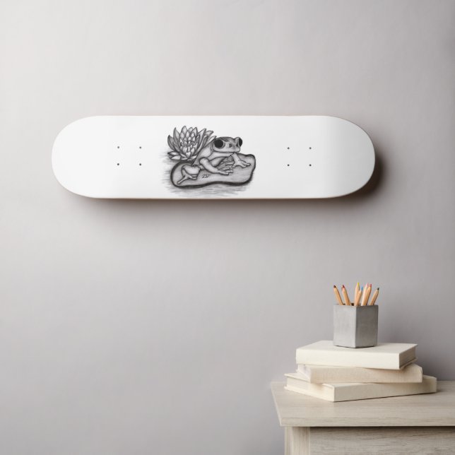 Skateboard Froggy avec Lotus Flower (Art mural (Horz))