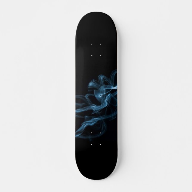Skateboard Fumée bleue sur noir lisse (Devant)