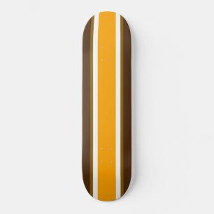 Skateboard Fun Bright Bold Jaune Blanc Brown Stripes de cours