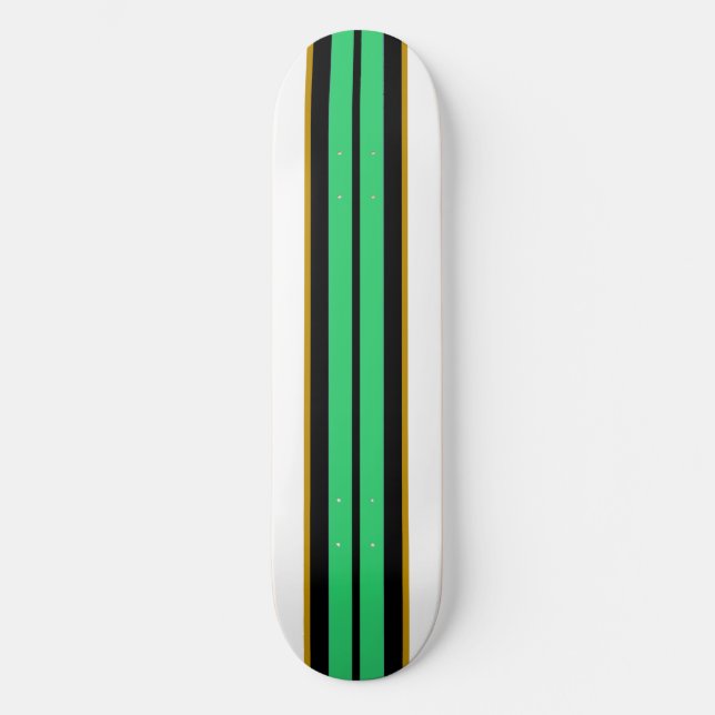 Skateboard Fun Cool Mint Green Black White Racing Stripes (Recto)