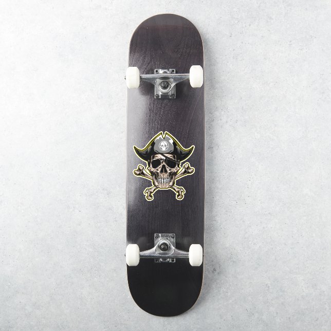 Skateboard fun Jolly Roger Skull  Cross Bones (Skateboard)