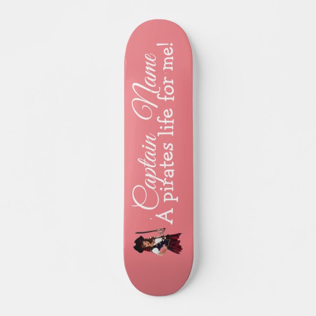 Skateboard Fun Rose Girl Pirate (Devant)