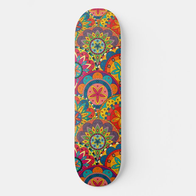 Skateboard Funky Retro couleur Motif Mandala (Recto)