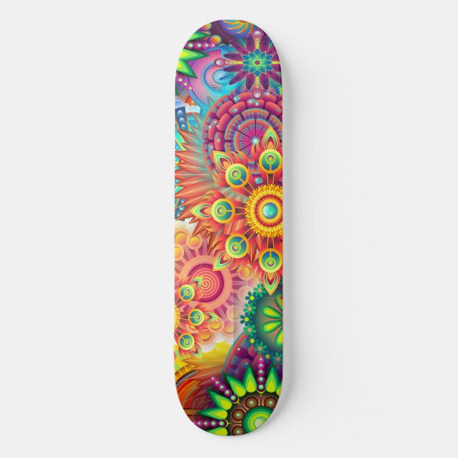 Skateboard Funky Retro Motif Abstrait Boho (Recto)