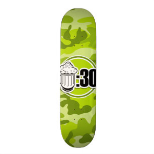 Skateboard Funny Beer : 30, camo vert vif, camouflage