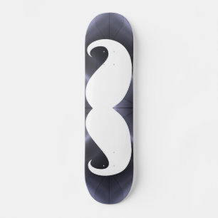 Skateboard Funny white mustache