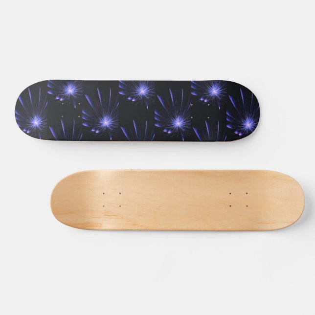 Skateboard Galaxie violette Fractale Burst Art (Horz)